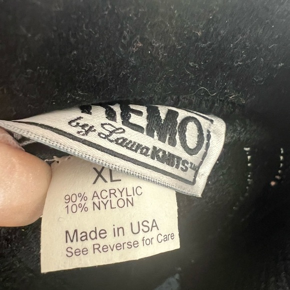 Vintage San Remo by Laura Knits Zip Sweater Black & Blue USA Size XL - Picture 4 of 4